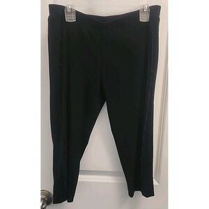 Women's Nine West Black Stretch Pants Leggings Lace Small